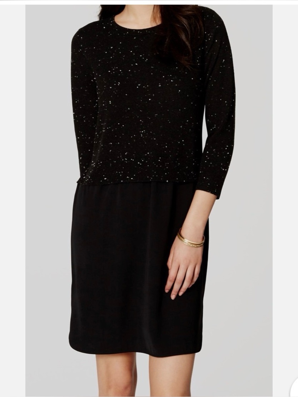 Ann Taylor LOFT petite speckled 2 in 1 sweater Dress